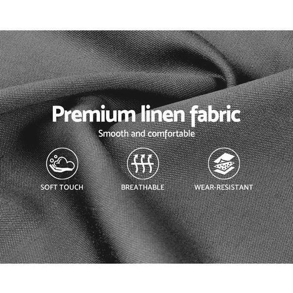  Bed Frame Single Size Base Mattress Platform Fabric Wooden Grey VANKE