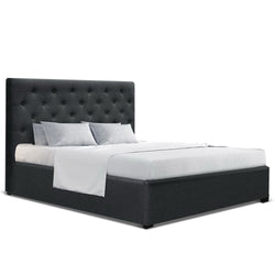 Bed Frame Double Size Gas Lift Charcoal Vila