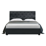 Bed Frame Double Size Gas Lift Charcoal Vila