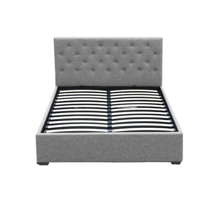Bed Frame Double Size Gas Lift Grey Vila