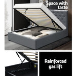 Bed Frame King Single Size Gas Lift Grey Vila