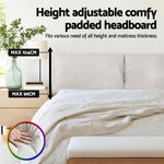 Queen Bed Frame Rgb Led Floating Beds Adjustable Headboard Beige