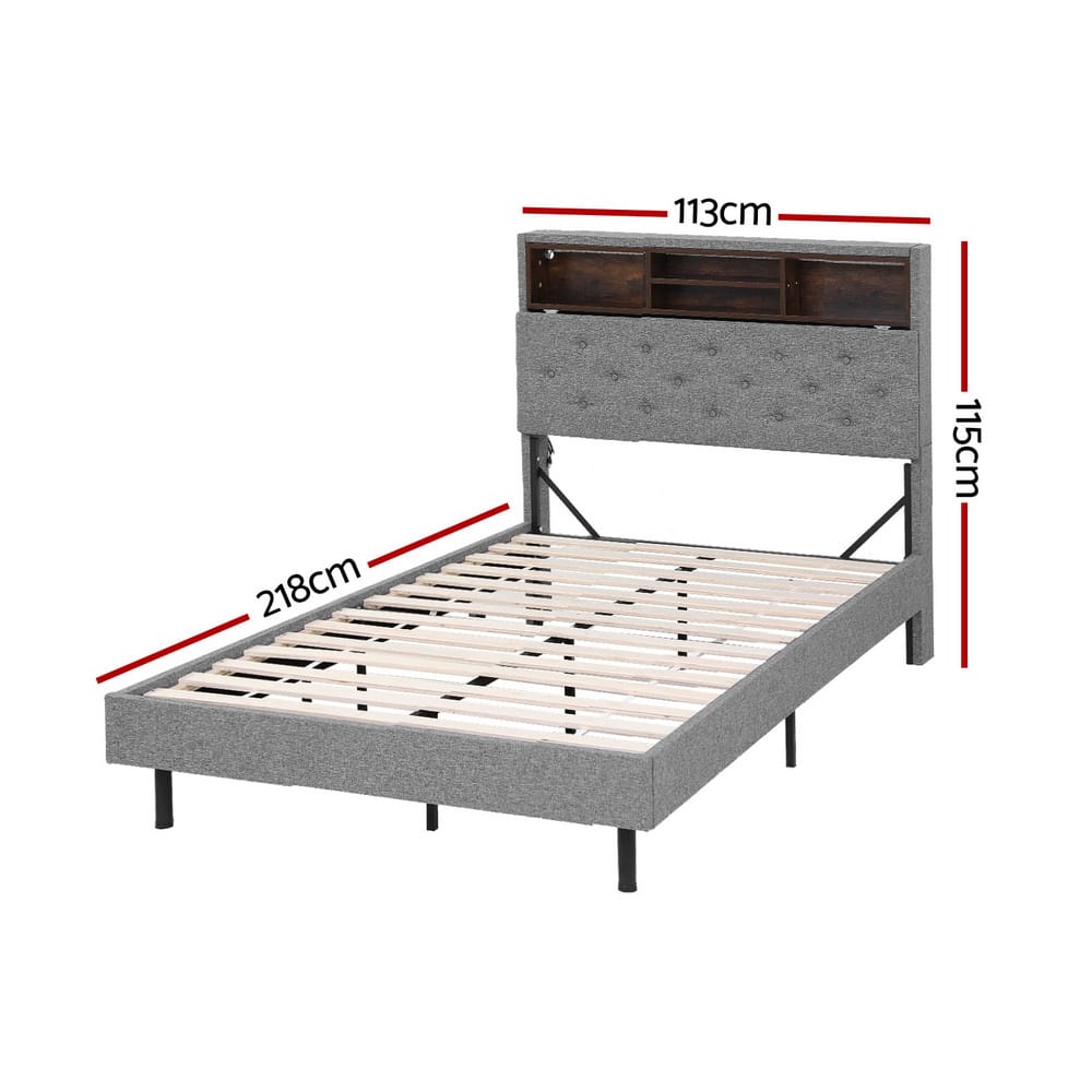 King Single Bed Frame With Storage 107x203cm