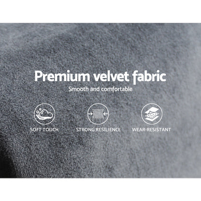 Bed Head King Size Velvet - Vela Grey