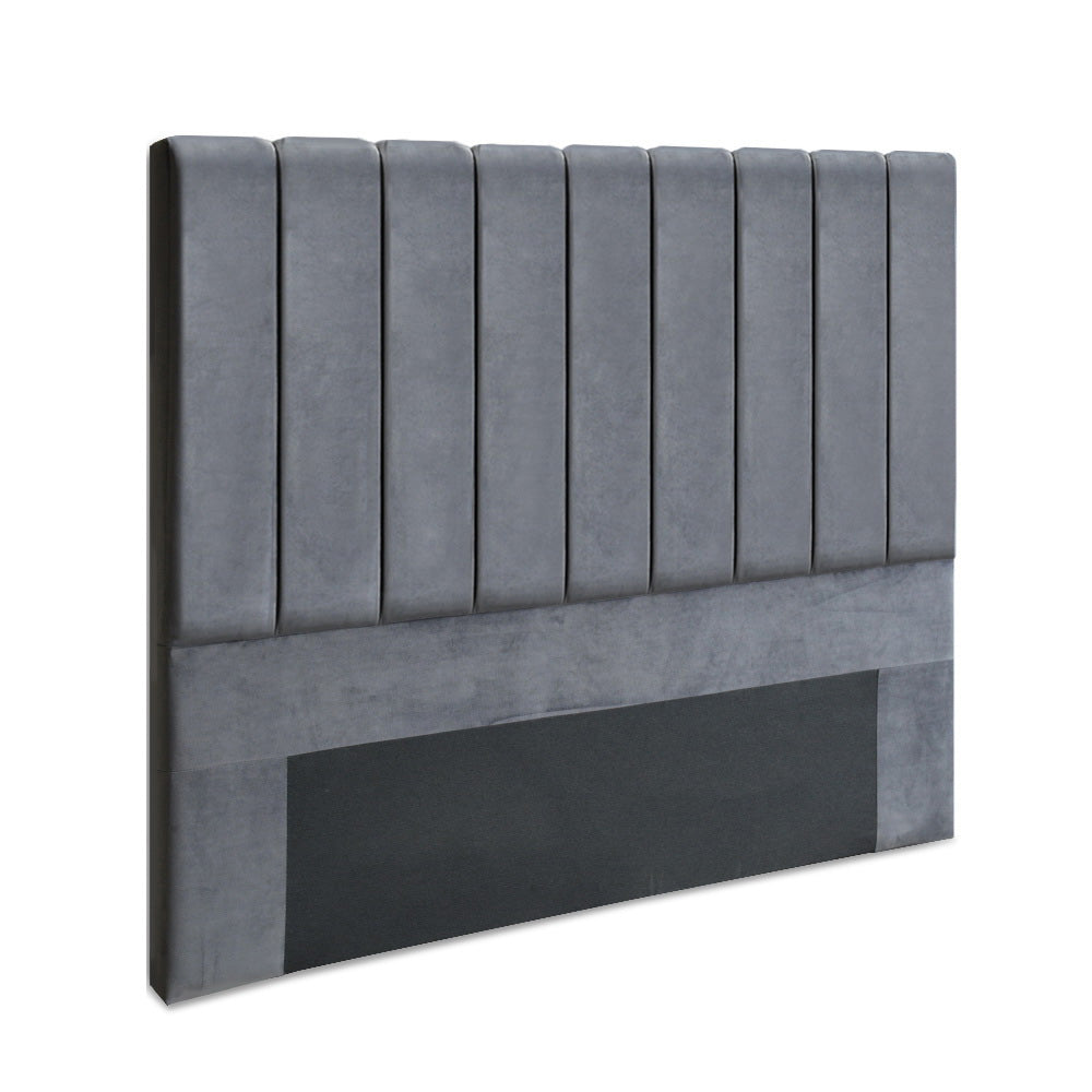 Bed Head Queen Size Velvet - Vela Grey