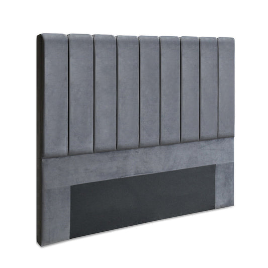 Bed Head Queen Size Velvet - Vela Grey