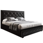 Bed Frame Double Size Gas Lift Black Tiyo Gas Lift Storage Tufted