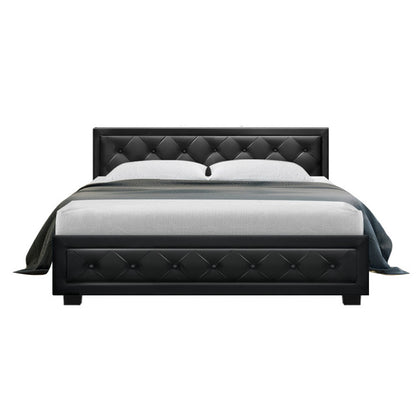 Bed Frame Queen Size Gas Lift Black Tiyo