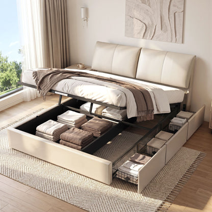 King Bed Frame Gas Lift Storage Drawers | HomeAndLiving