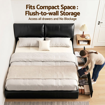 King Bed Frame Gas Lift Storage Drawers | HomeAndLiving - 8
