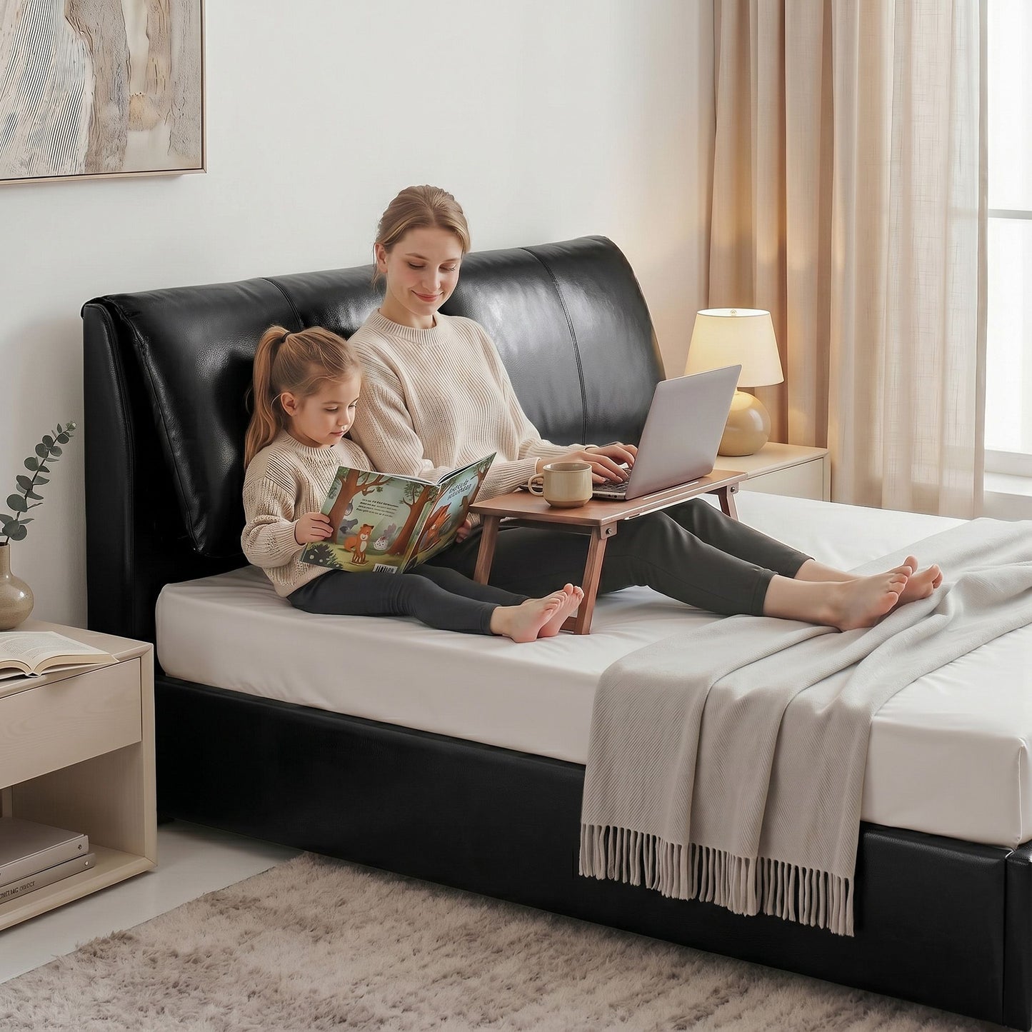King Bed Frame Gas Lift Storage Drawers | HomeAndLiving - 10
