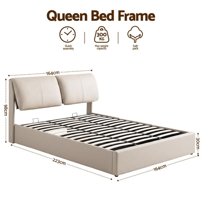 Queen Bed Frame Gas Lift Storage Drawers | HomeAndLiving - 3