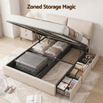 Queen Bed Frame Gas Lift Storage Drawers | HomeAndLiving