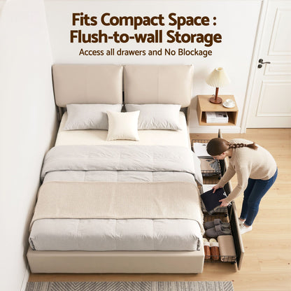 Queen Bed Frame Gas Lift Storage Drawers | HomeAndLiving - 8