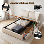 Queen Bed Frame Gas Lift Storage Drawers | HomeAndLiving