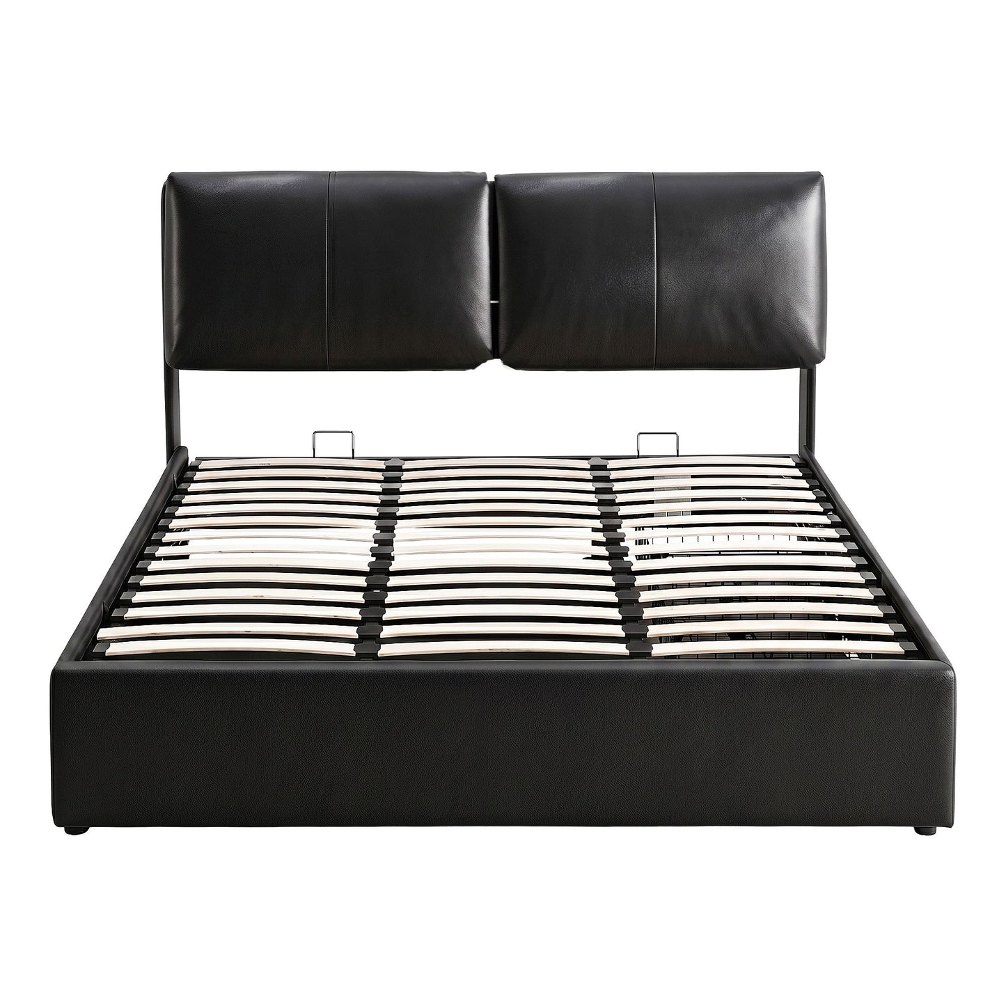 Queen Bed Frame Gas Lift Storage Drawers Black | HomeAndLiving - 4