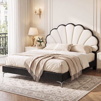 Double Bed Frame Adjustable Headboard 201x144cm