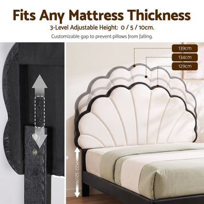 Queen Bed Frame Adjustable Headboard 215x160cm