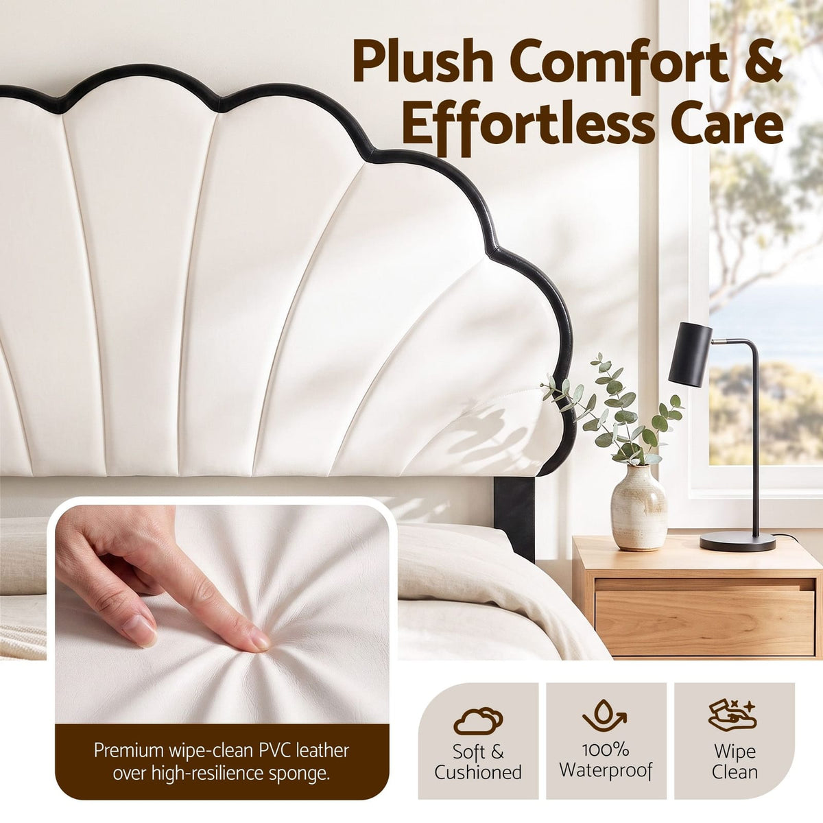 Queen Bed Frame Adjustable Headboard 215x160cm