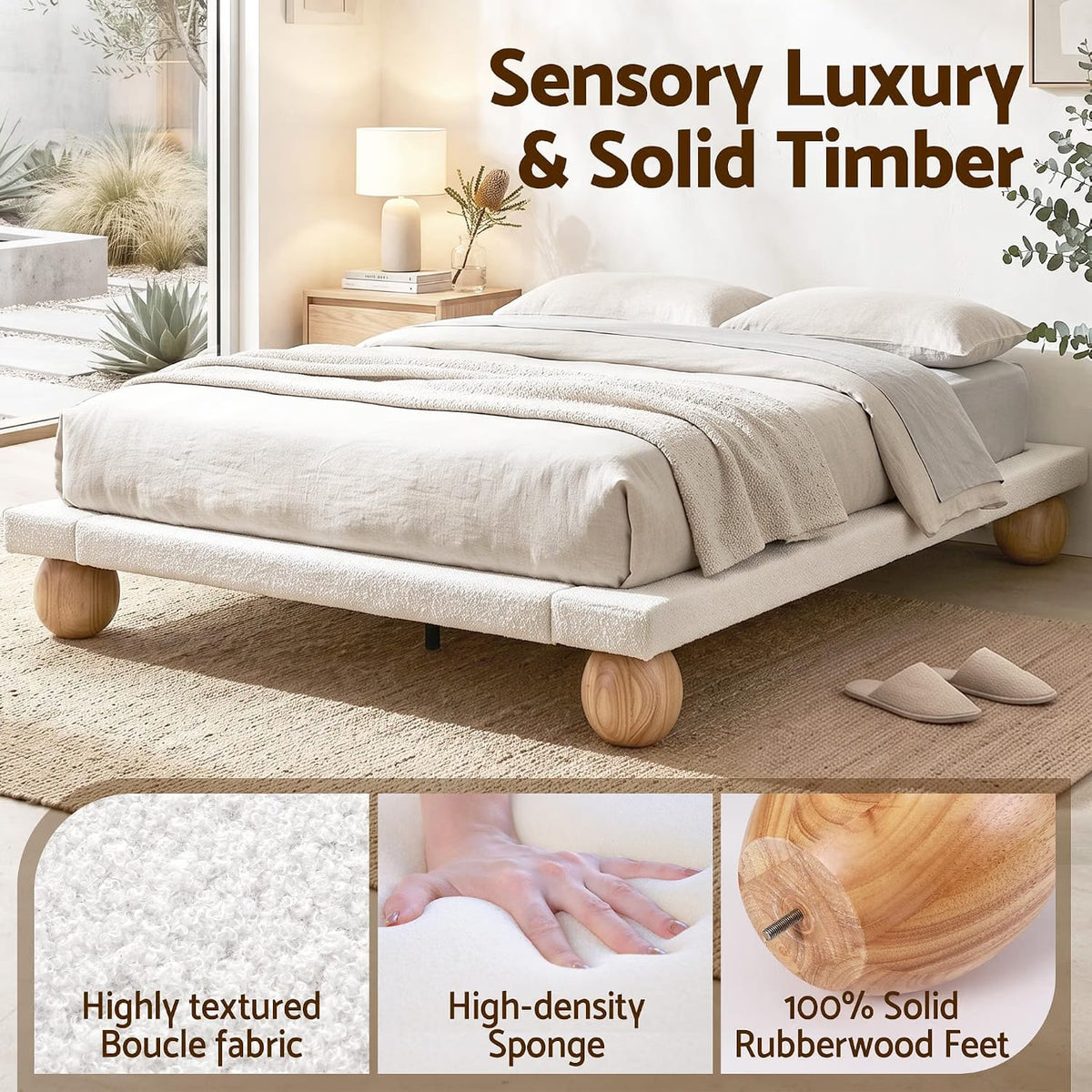 Queen Bed Frame Set 205x156cm