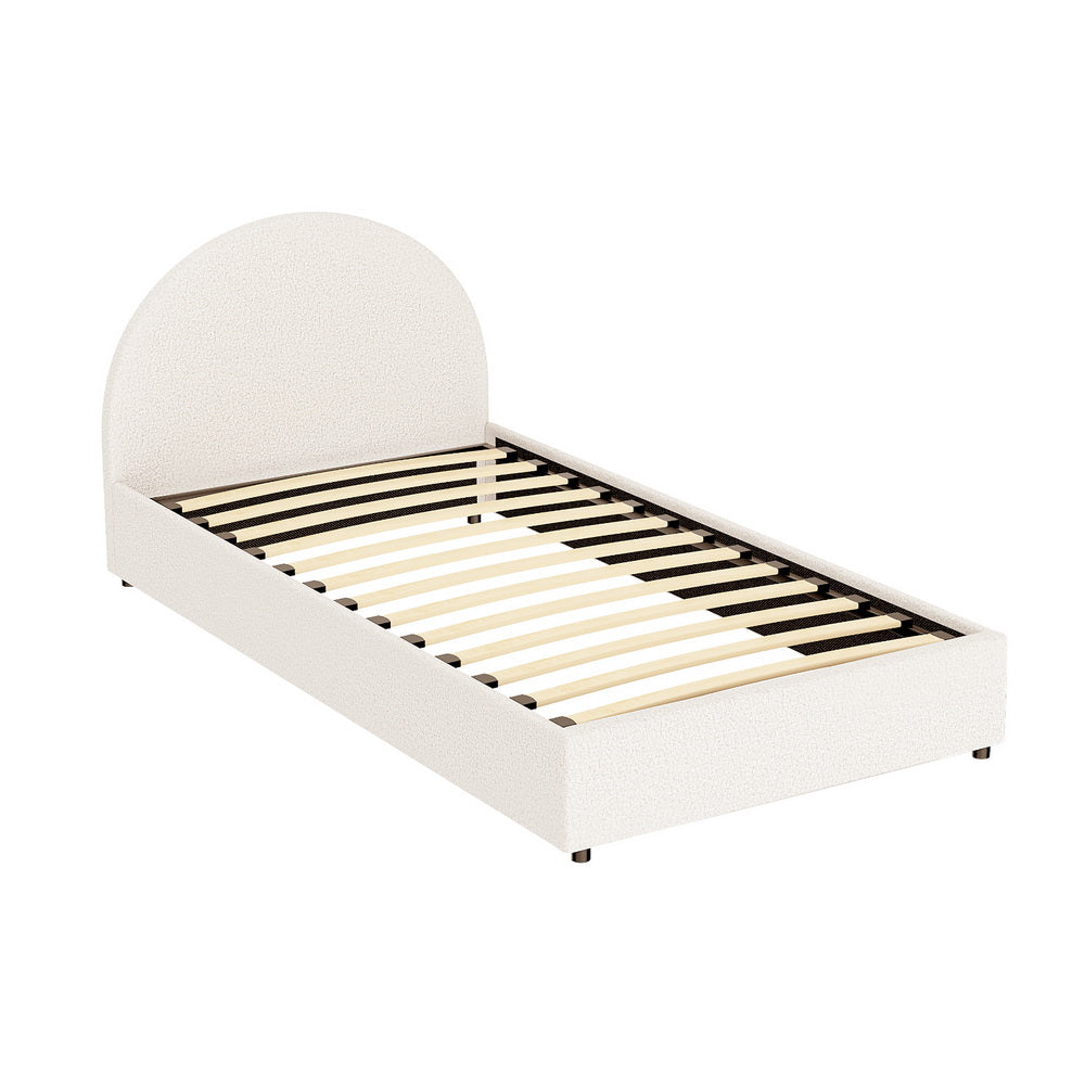 Bed Frame Gas Lift Strorage Beds Base Platform Boucle Fabric King