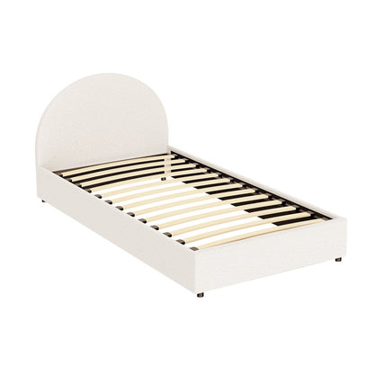 Bed Frame Gas Lift Strorage Beds Base Platform Boucle Fabric King