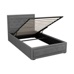 Bed Frame King Single Size Gas Lift Storage Mattress Grey
