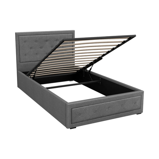 Bed Frame King Single Size Gas Lift Storage Mattress Base Wooden