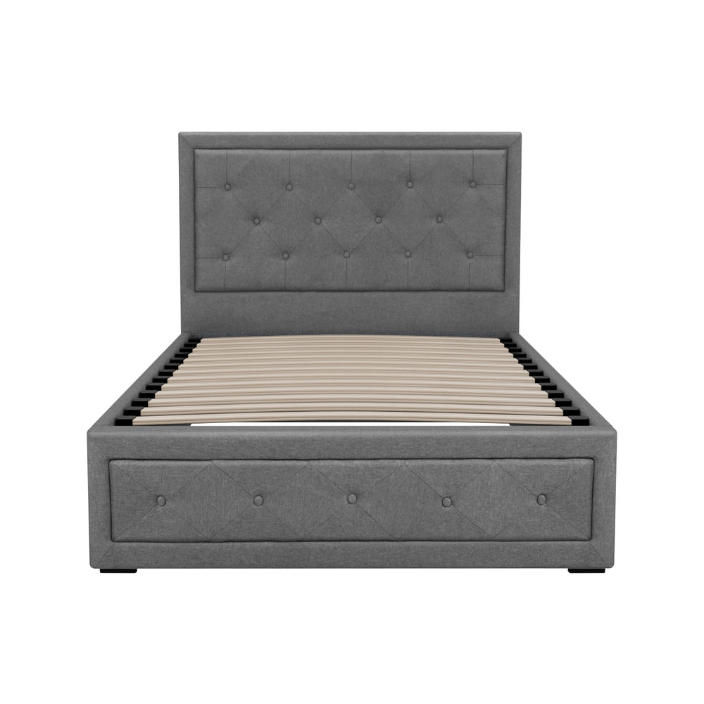 Bed Frame King Single Size Gas Lift Storage Mattress Grey