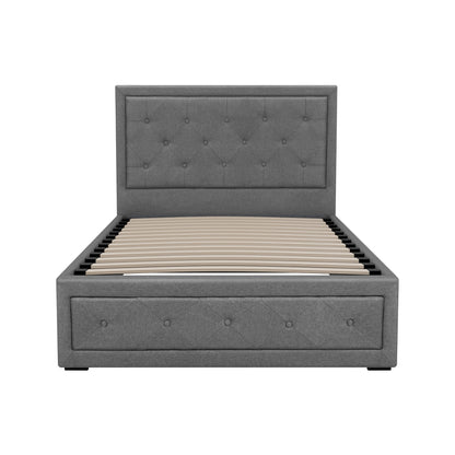 Bed Frame King Single Size Gas Lift Storage Mattress Grey