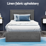 Bed Frame King Single Size Gas Lift Storage Mattress Grey
