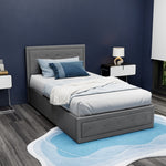 Bed Frame King Single Size Gas Lift Storage Mattress Grey