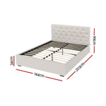 Bed Frame Double/King/Queen Size Gas Lift Beige