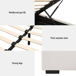 Bed Frame Double Size Gas Lift Beige Vila Gas Lift Storage Fabric