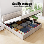 Bed Frame Double/King/Queen Size Gas Lift Beige