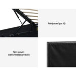 Bed Frame King Single Size Led Gas Lift Black Lumi Gas Lift