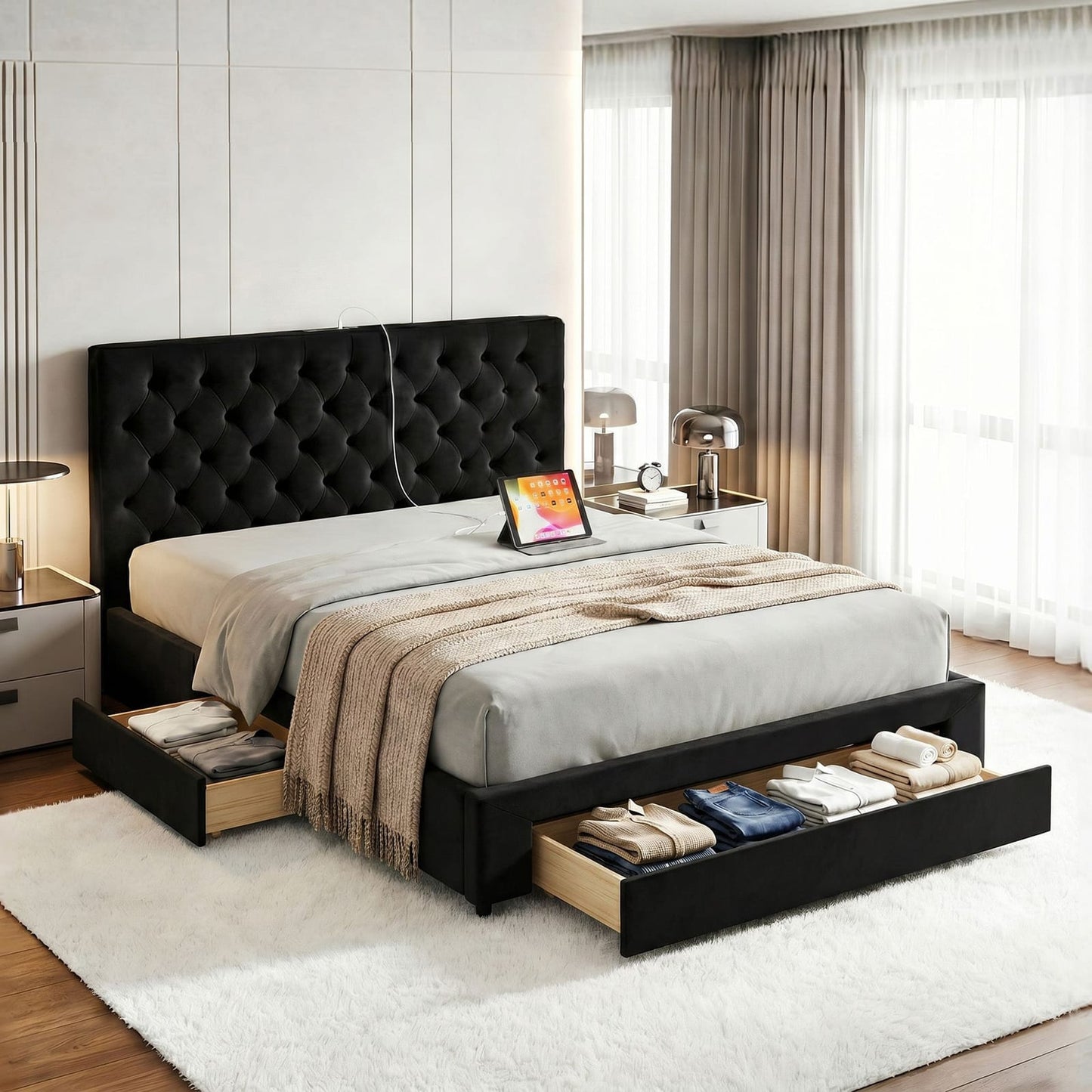 King Bed Frame Storage 2x3cm
