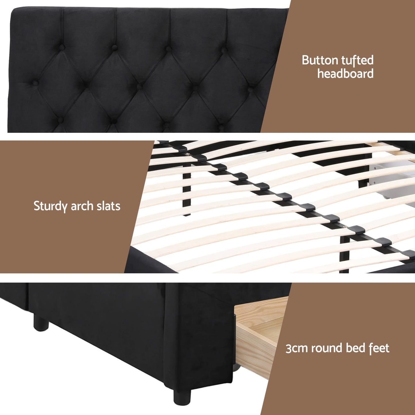 King Bed Frame Storage 2x3cm