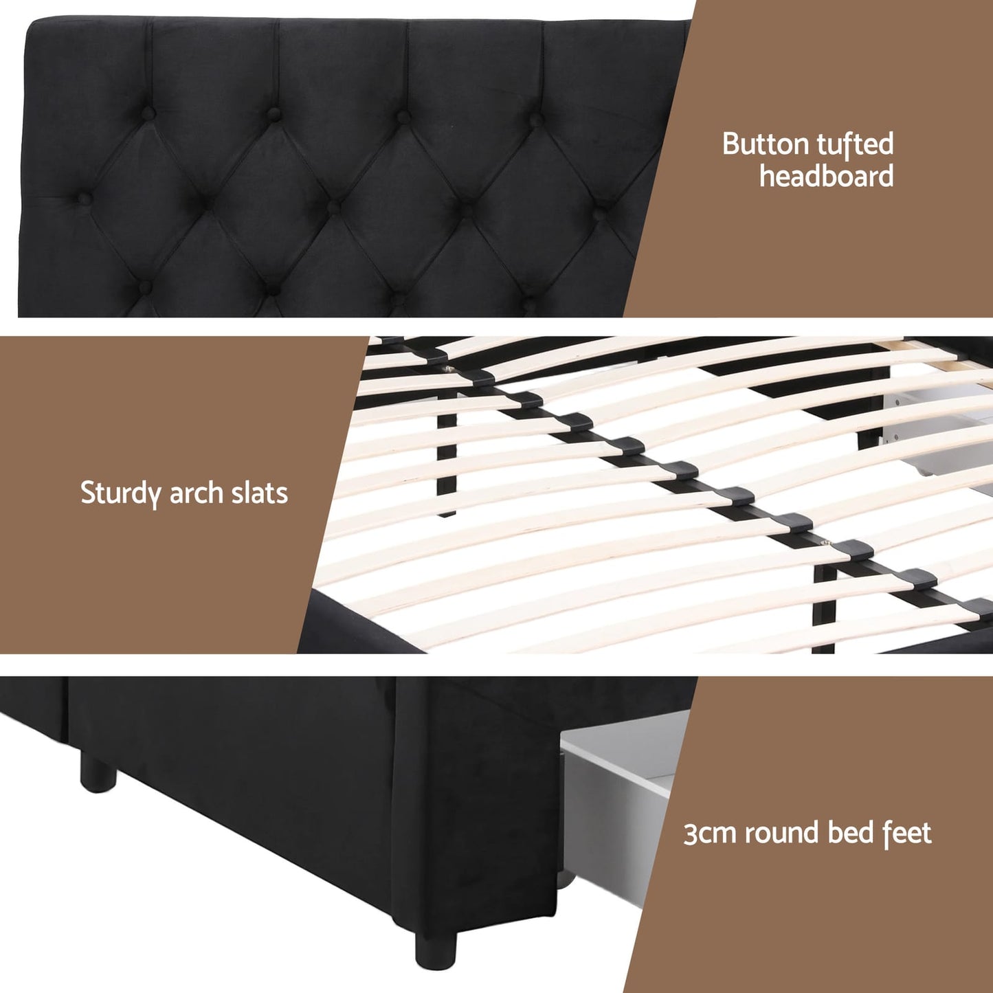Queen Bed Frame Storage 2x3cm