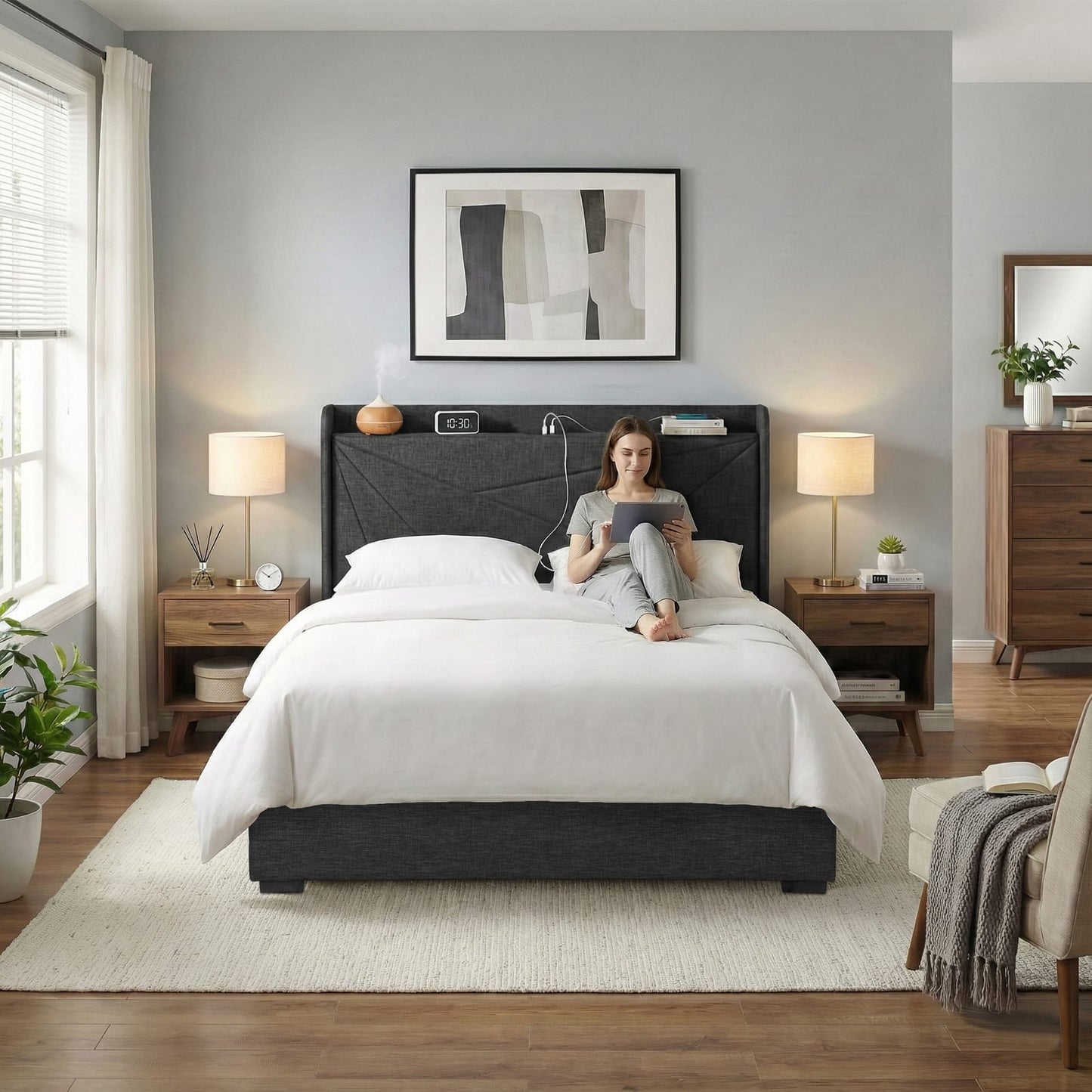 Double Bed Frame Storage 2x3cm
