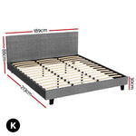 Bed Frame King/Queen Size Grey NEO
