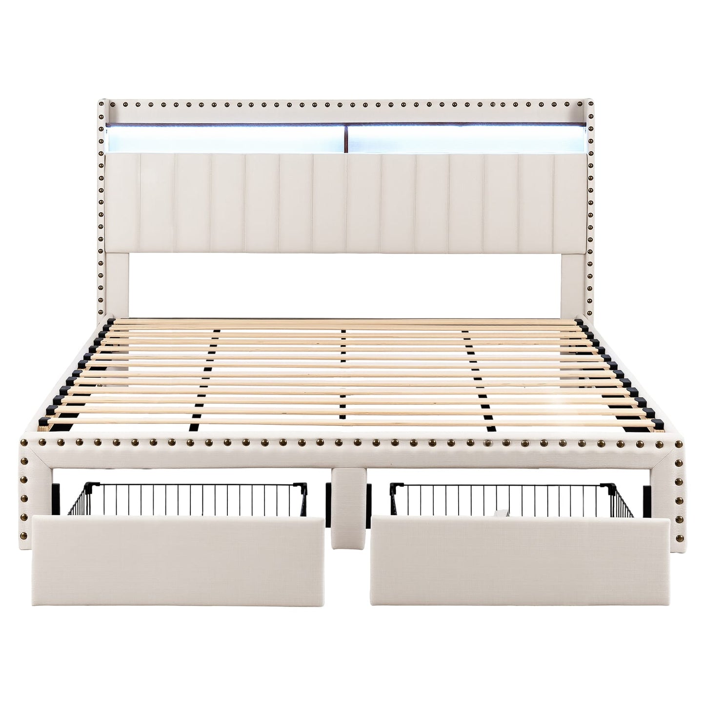 King Bed Frame Shelf Storage 2x3cm