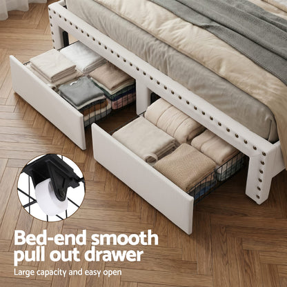 King Bed Frame Shelf Storage 2x3cm