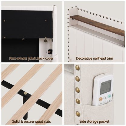 King Bed Frame Shelf Storage 2x3cm