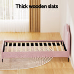 Bed Frame King Single/Queen Size Velvet Pink OLAN