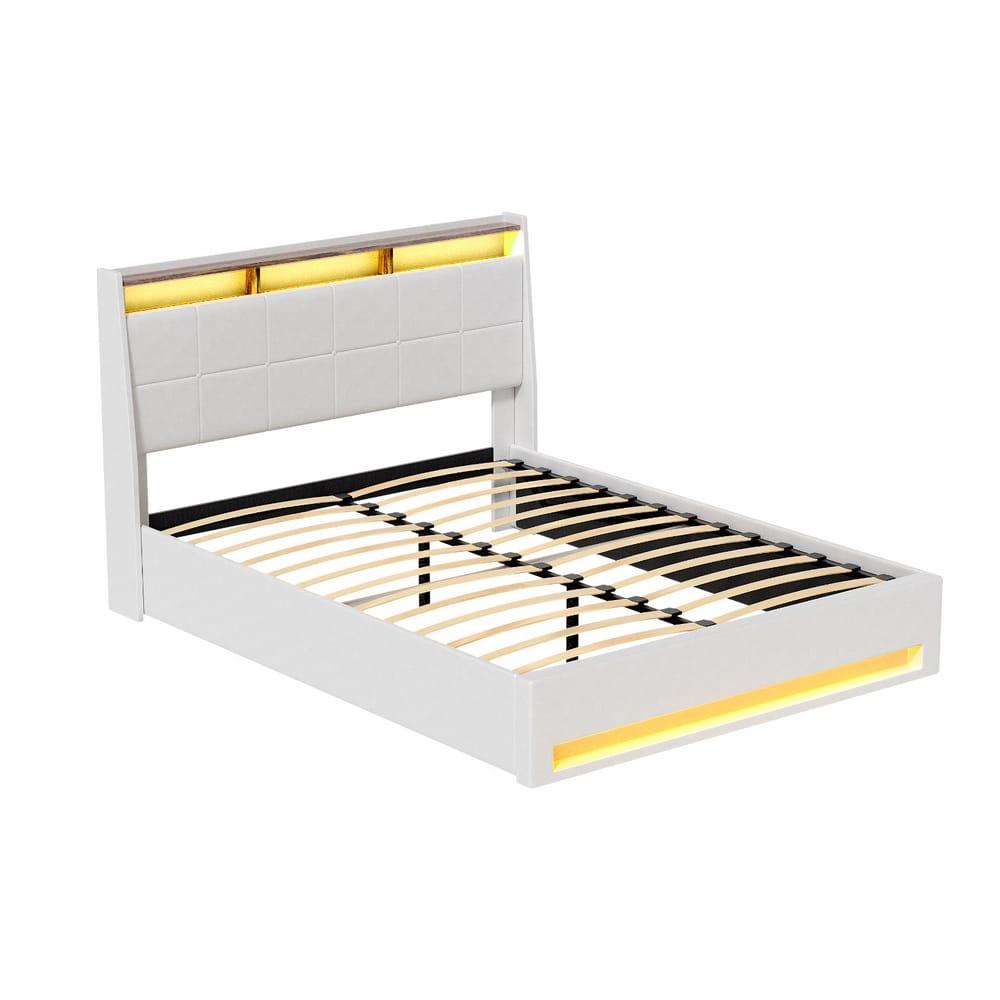 Queen Bed Frame Gas Lift Storage 214x165x113cm