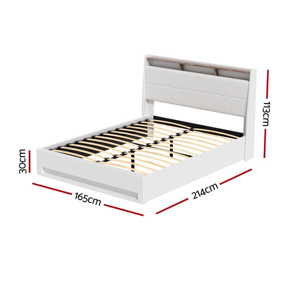 Queen Bed Frame Gas Lift Storage 214x165x113cm