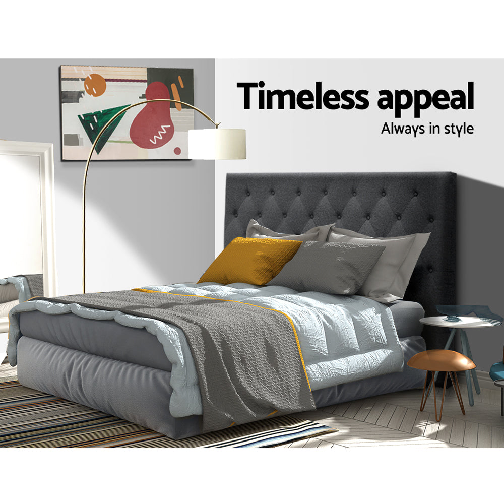 Bed Head Headboard Double Size Fabric - CAPPI Charcoal