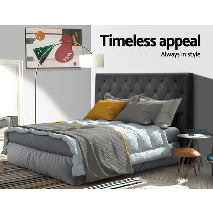 Bed Head Headboard Double Size Fabric - CAPPI Charcoal