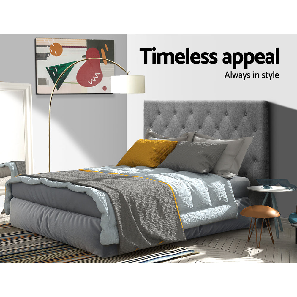 Bed Head Headboard King Single Size Fabric - CAPPI Grey